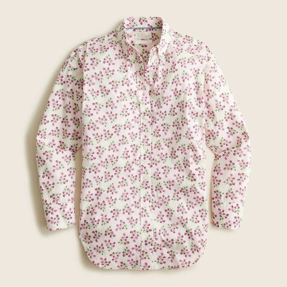 J.CREW NWT $90 Relaxed Fit Lightweight Shirt Top in Whisper Peach Berry Size 00 - Picture 1 of 7